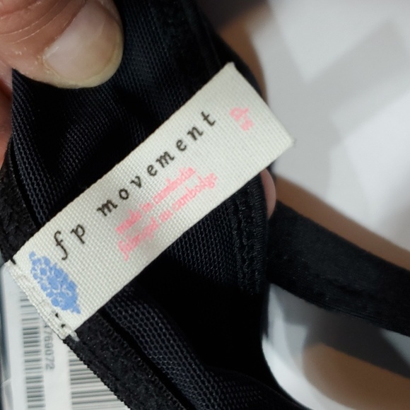 FREE PEOPLE Movement Very Prairie Sports Bra Black Low Impact Size S NWT FPS020 - Picture 13 of 15